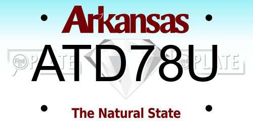 ATD78U Arkansas License Plate