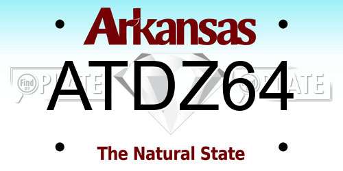 ATDZ64 Arkansas License Plate