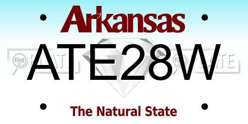 ATE28W Arkansas License Plate