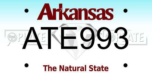 ATE993 Arkansas License Plate