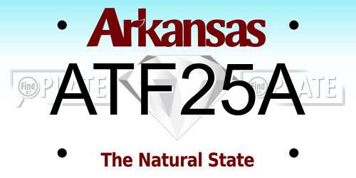 ATF25A Arkansas License Plate