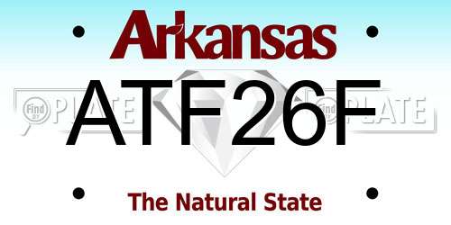ATF26F Arkansas License Plate