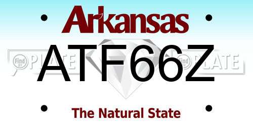ATF66Z Arkansas License Plate