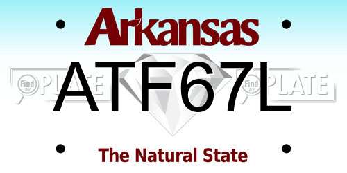 ATF67L Arkansas License Plate