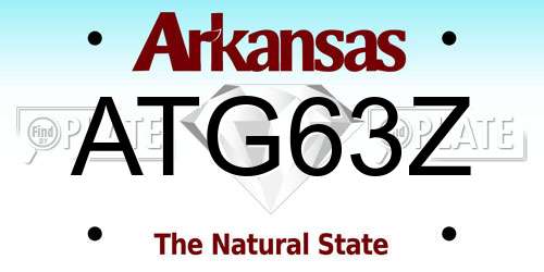 ATG63Z Arkansas License Plate
