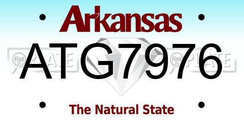 ATG7976 Arkansas License Plate