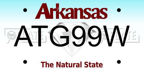 ATG99W Arkansas License Plate