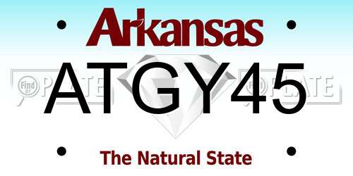ATGY45 Arkansas License Plate