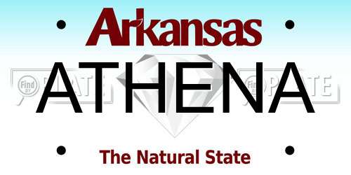 ATHENA Arkansas License Plate