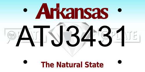 ATJ3431 Arkansas License Plate