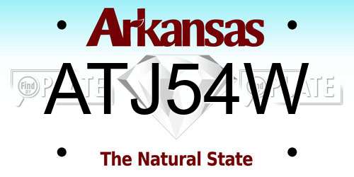 ATJ54W Arkansas License Plate