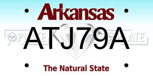 ATJ79A Arkansas License Plate