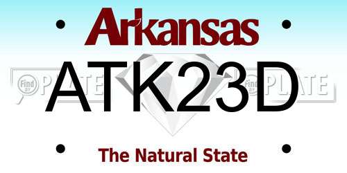 ATK23D Arkansas License Plate