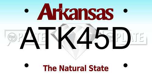 ATK45D Arkansas License Plate