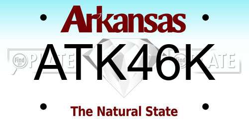 ATK46K Arkansas License Plate