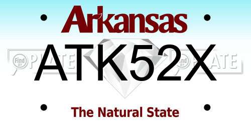 ATK52X Arkansas License Plate