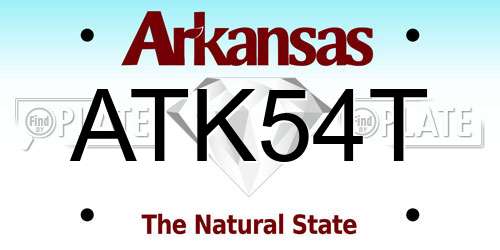 ATK54T Arkansas License Plate