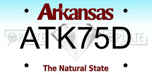 ATK75D Arkansas License Plate
