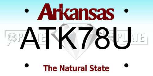 ATK78U Arkansas License Plate