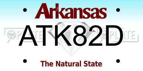 ATK82D Arkansas License Plate