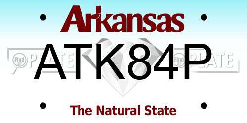 ATK84P Arkansas License Plate