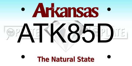 ATK85D Arkansas License Plate