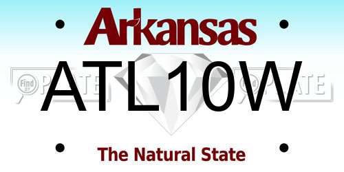 ATL10W Arkansas License Plate