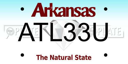 ATL33U Arkansas License Plate