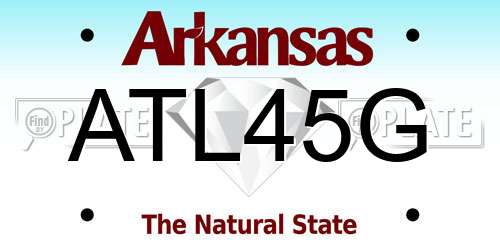 ATL45G Arkansas License Plate