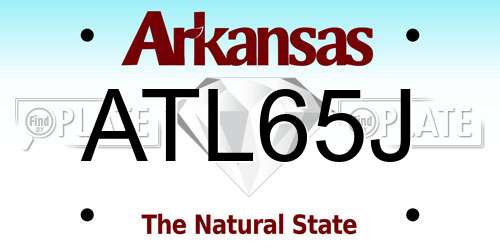ATL65J Arkansas License Plate