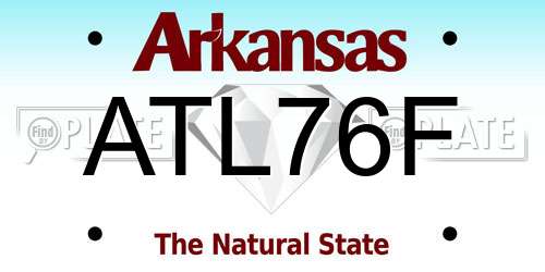 ATL76F Arkansas License Plate