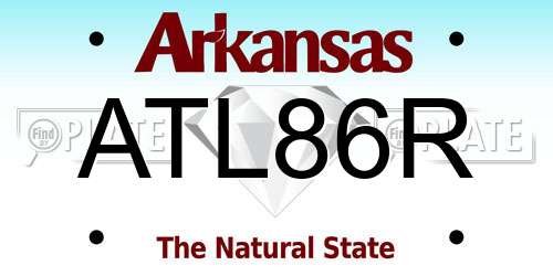 ATL86R Arkansas License Plate