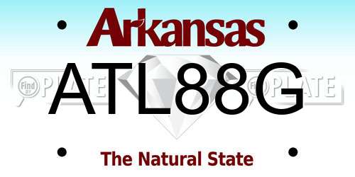 ATL88G Arkansas License Plate