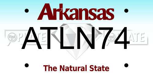ATLN74 Arkansas License Plate