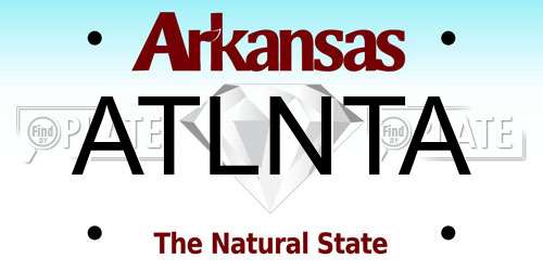 ATLNTA Arkansas License Plate