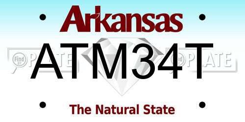 ATM34T Arkansas License Plate