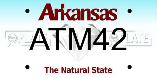 ATM42 Arkansas License Plate