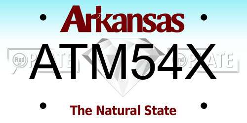 ATM54X Arkansas License Plate
