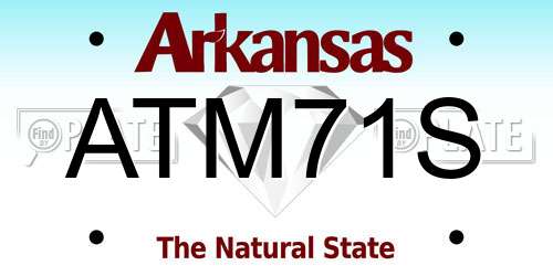 ATM71S Arkansas License Plate