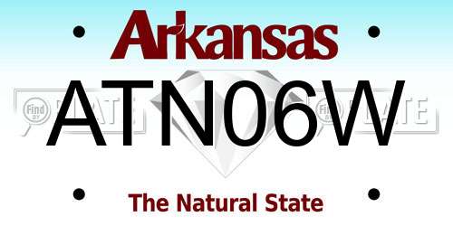 ATN06W Arkansas License Plate