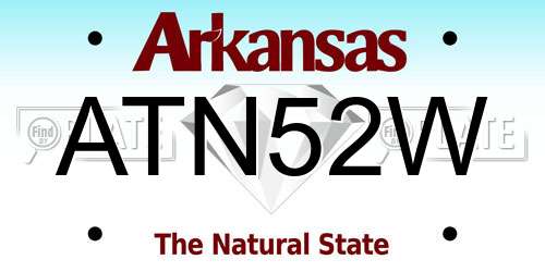 ATN52W Arkansas License Plate