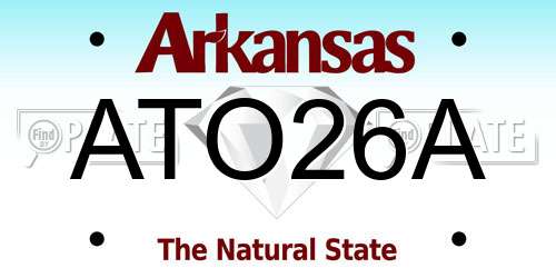ATO26A Arkansas License Plate