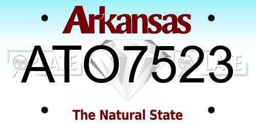 ATO7523 Arkansas License Plate