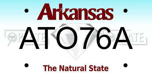 ATO76A Arkansas License Plate