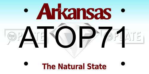 ATOP71 Arkansas License Plate