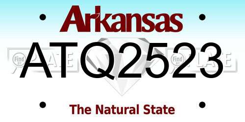 ATQ2523 Arkansas License Plate