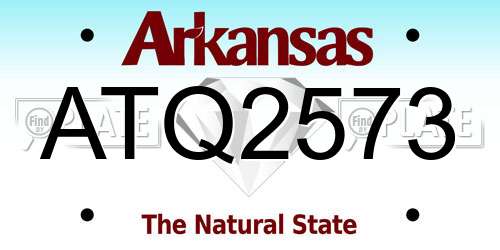 ATQ2573 Arkansas License Plate