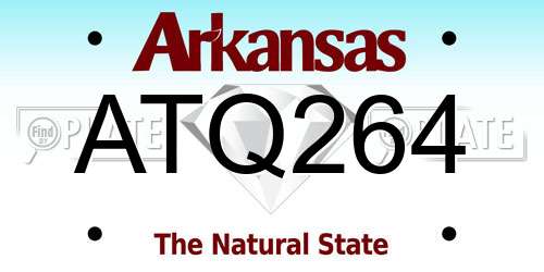 ATQ264 Arkansas License Plate