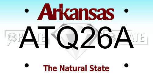 ATQ26A Arkansas License Plate
