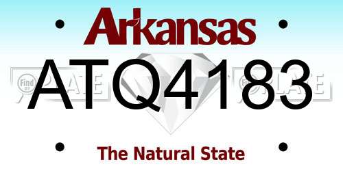 ATQ4183 Arkansas License Plate